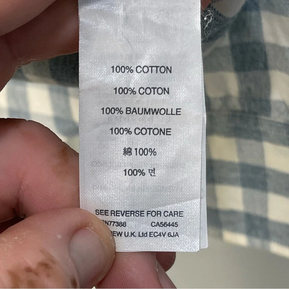 J Crew Slim Fit Casual Button  Down Plaid Shirt Men Size Small, White/Blue - Picture 6 of 6